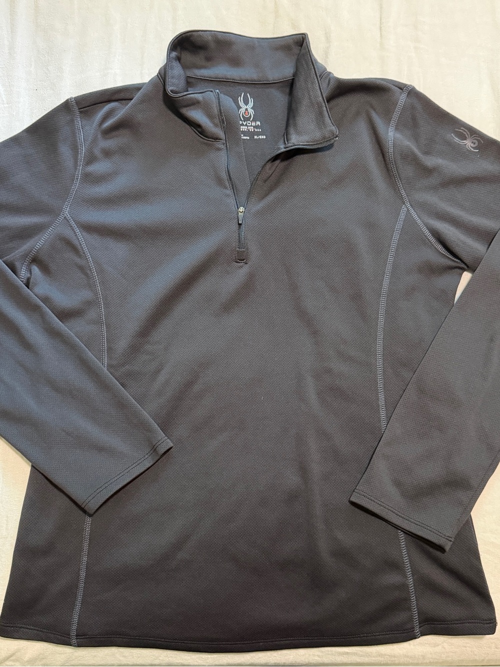 Spyder Black Zip-Front Performance Pullover